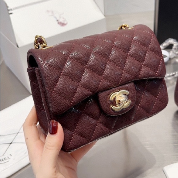 Handbags - Chanel mini square flap chain bag